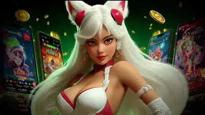 Casino Welcome Anime fox girl with white hair promoting mobile casino games in Bangladesh